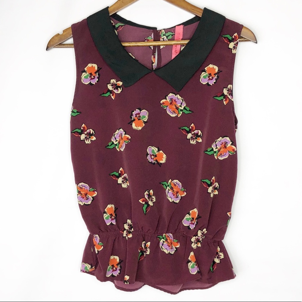 EIGHT SIXTY Floral Maroon Tank in EUC - Size L - Picture 1 of 4